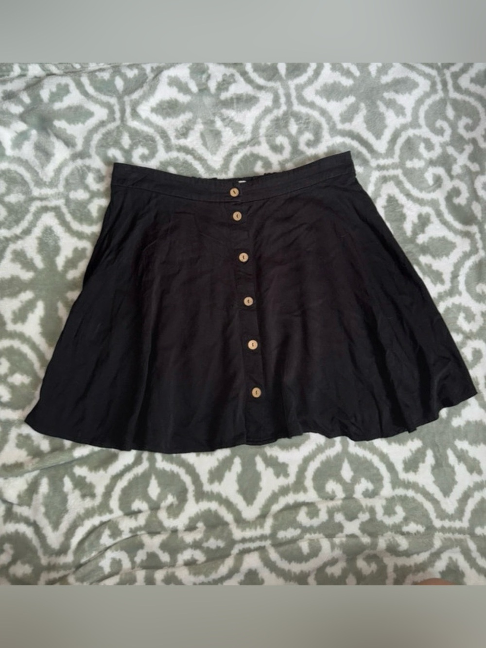 Maurices Black Button-Front Skater Skirt